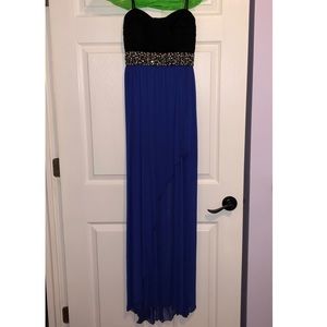 Cobalt blue beaded flowy dress